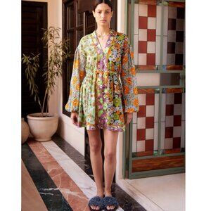 Alemais Orange Blossom Spliced Mini Dress